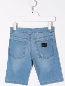 Dolce & Gabbana Kids Spijkershorts met logopatch - Blauw