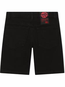 dolce&gabbanakids Dolce & Gabbana Kids Gerafelde spijkershorts - Zwart