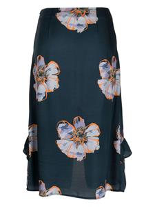 pspaulsmith PS Paul Smith Midi-rok met ruches - Blauw