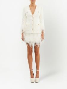 rebeccavallance Rebecca Vallance Mini-rok met veren afwerking - Wit
