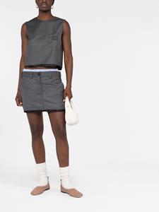 miumiu Miu Miu Mini-rok met logopatch - Grijs