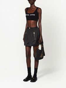 miumiu Miu Miu Rok met logoband - Zwart