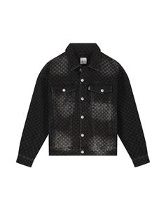 Malelions Women Monogram Denim Jacket - Black