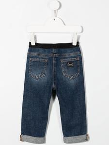 dolce&gabbanakids Dolce & Gabbana Kids Jeans met logoband - Blauw