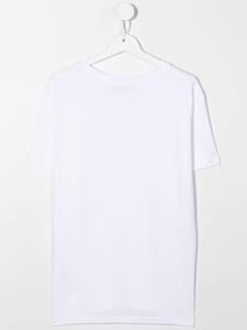 balmainkids Balmain Kids T-shirt met metallic logo - Wit