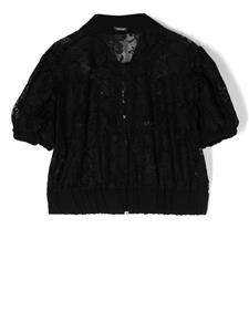 Monnalisa Overhemd met korte mouwen - Zwart