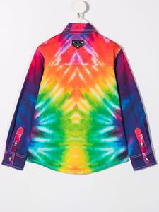 philipppleinjunior Philipp Plein Junior Spijkershirt met tie-dye print - Groen
