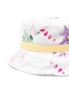 Monnalisa Vissershoed met bloemenprint - Wit