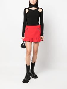 DSQUARED2 Mini-rok met ritsdetail en ruches - Rood