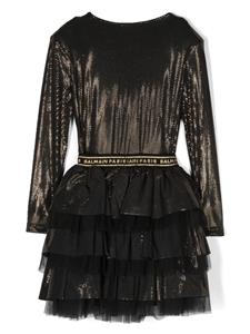 balmainkids Balmain Kids Jurk met logoband - Zwart