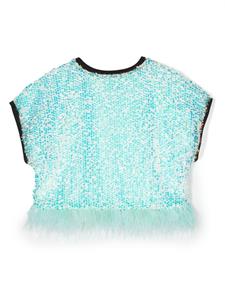 Andorine T-shirt verfraaid met pailletten - Blauw