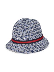 guccikids Gucci Kids Zonnehoed met GG patroon - Blauw
