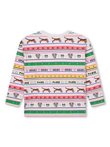 kenzokids Kenzo Kids T-shirt met grafische print - Beige
