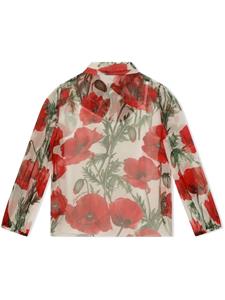 dolce&gabbanakids Dolce & Gabbana Kids Shirt met bloemenprint - Rood