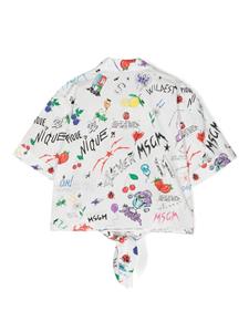 msgmkids MSGM Kids Cropped blouse - Wit