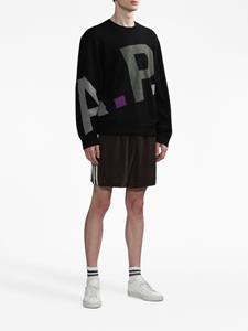 A.P.C. Trui met logopatch - Zwart