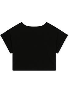 dolce&gabbanakids Dolce & Gabbana Kids T-shirt met logoprint - Zwart