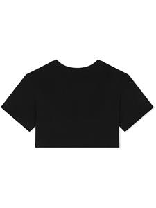 dolce&gabbanakids Dolce & Gabbana Kids Katoenen T-shirt met logo - Zwart