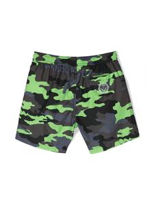 philipppleinjunior Philipp Plein Junior Shorts met grafische print - Groen