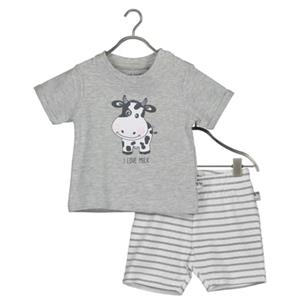 BLUE SEVEN Baby 2-delige set Milk Shirt + medium Shorts grijs