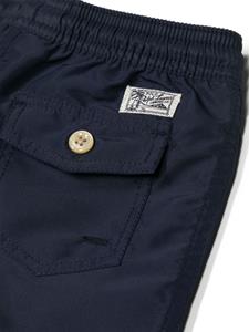 Polo Pony drawstring-waist swim shorts - Blauw