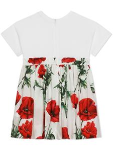 dolce&gabbanakids Dolce & Gabbana Kids Jurk met bloemenprint - Wit