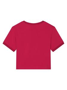 dolce&gabbanakids Dolce & Gabbana Kids T-shirt met logo van stras - Rood