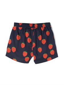 Mini Rodini Shorts met aardbeienprint - Blauw