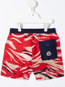 Moncler Enfant Zwembroek met tijgerprint - Rood