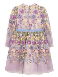 marchesakidscouture MARCHESA KIDS COUTURE Jurk met geborduurde bloemen - Paars