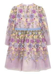 MARCHESA KIDS COUTURE Jurk met geborduurde bloemen - Paars