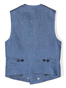 Brunello Cucinelli Kids Gilet met dubbele rij knopen - Blauw