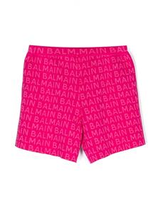 balmainkids Balmain Kids Shorts met logoprint - Roze