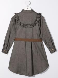 brunellocucinellikids Brunello Cucinelli Kids Jurk met ruches - Zwart