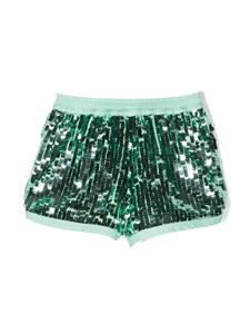 nº21kids Nº21 Kids Shorts verfraaid met pailletten - Groen