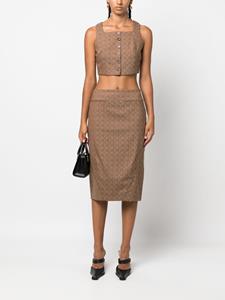 marineserre Marine Serre Mini-rok met jacquard - Bruin