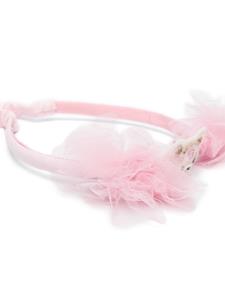 Haarband met tulen vlak - Roze