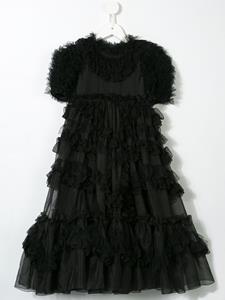 dolce&gabbanakids Dolce & Gabbana Kids Jurk met ruche - Zwart