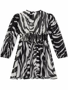 dolce&gabbanakids Dolce & Gabbana Kids Jurk met zebraprint - Zwart