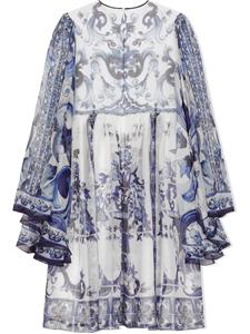 dolce&gabbanakids Dolce & Gabbana Kids Zijden jurk - Blauw