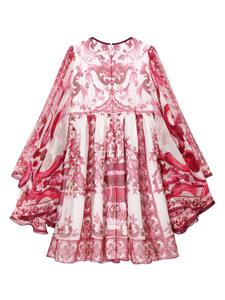 dolce&gabbanakids Dolce & Gabbana Kids Chiffon jurk - Wit