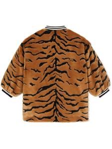 Dolce & Gabbana Kids Universiteitsjack met tijgerprint - Bruin