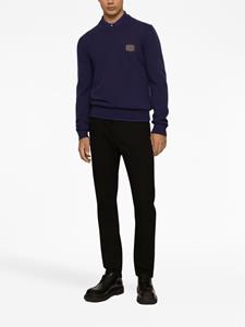 dolce&gabbana Dolce & Gabbana Trui met logoplakkaat - Blauw