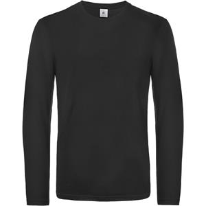 B&C Basic longsleeve shirt zwart voor heren