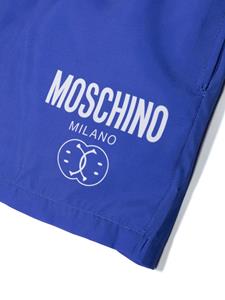 Moschino Kids Zwembroek met logoprint - Blauw
