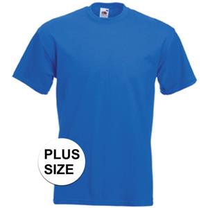 Fruit Of The Loom Grote maten basic kobalt blauw t-shirt voor heren