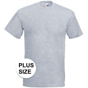 Fruit Of The Loom Grote maten basic licht grijs t-shirts voor heren