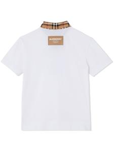 burberrykids Burberry Kids Poloshirt met vintage ruit - Wit