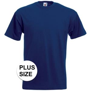 Fruit Of The Loom Grote maten basic navy blauw t-shirts voor heren