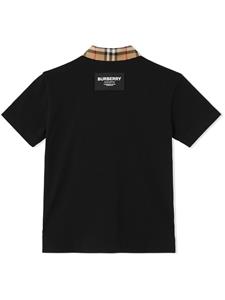 burberrykids Burberry Kids Poloshirt met vintage ruit - Zwart